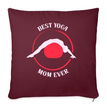 Meilleure mère de yoga de tous les temps Maman MamanMois passe-temps - Housse de coussin décorative 45 x 45 cm - bordeaux - Devant