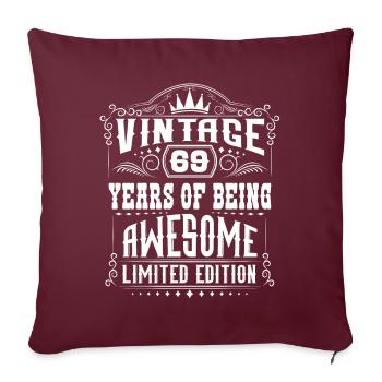 69 ans d’être génial 69 anniversaire 69 ans - Housse de coussin décorative 45 x 45 cm - bordeaux - Devant