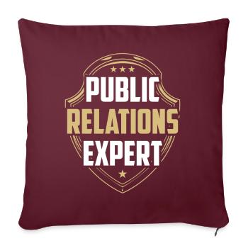 Expert en relations publiques Emploi RP Profession - Housse de coussin décorative 45 x 45 cm - bordeaux - Devant