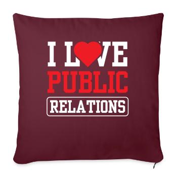 J’adore les relations publiques Profession RP - Housse de coussin décorative 45 x 45 cm - bordeaux - Devant