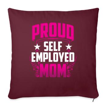 Fière Mère travailleuse indépendante Travailleuse autonome - Housse de coussin décorative 45 x 45 cm - bordeaux - Devant