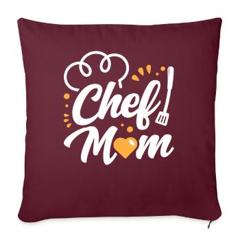 Cuisinier Maman Cuisinier Mère Cuisine - Housse de coussin décorative 45 x 45 cm - bordeaux - Devant