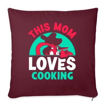 Cette mère adore cuisiner chef maman cuisinière - Housse de coussin décorative 45 x 45 cm - bordeaux - Devant