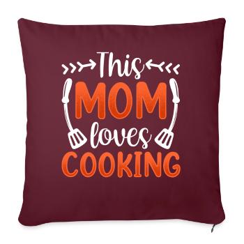 Cette mère adore cuisiner cuisiner maman cuisinier - Housse de coussin décorative 45 x 45 cm - bordeaux - Devant