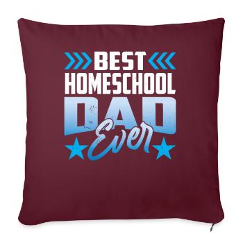 Meilleur papa d’école à la maison jamais Homeschooling - Housse de coussin décorative 45 x 45 cm - bordeaux - Devant