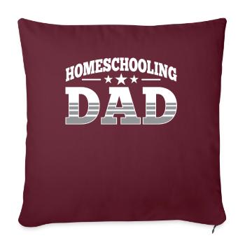 Homeschooling Fête des pères Papa Homeschool - Housse de coussin décorative 45 x 45 cm - bordeaux - Devant