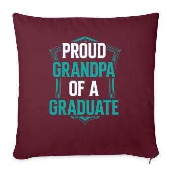 Fier grand-père d’un diplômé diplômé - Housse de coussin décorative 45 x 45 cm - bordeaux - Devant