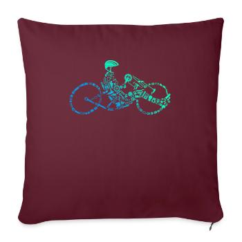Handbike Racing Bike Wheelchair Bicycle Recumbent Bike - Sofa pillowcase 17,3'' x 17,3'' (45 x 45 cm) - burgundy - Front