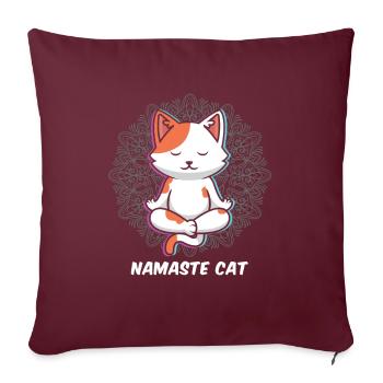 Namaste Cats Yoga - Housse de coussin décorative 45 x 45 cm - bordeaux - Devant