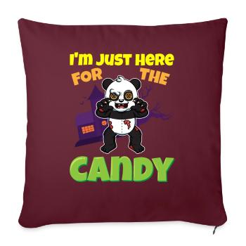 Je suis juste ici pour la bête d’Halloween effrayante de bonbons - Housse de coussin décorative 45 x 45 cm - bordeaux - Devant