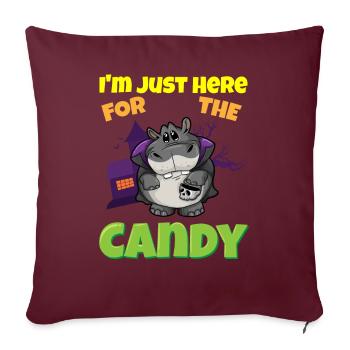 Je suis juste ici pour la bête d’Halloween effrayante de bonbons - Housse de coussin décorative 45 x 45 cm - bordeaux - Devant