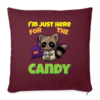 Je suis juste ici pour la bête d’Halloween effrayante de bonbons - Housse de coussin décorative 45 x 45 cm - bordeaux - Devant