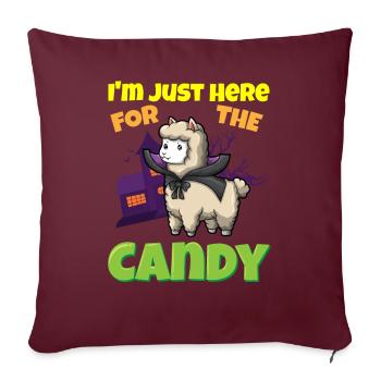Je suis juste ici pour la bête d’Halloween effrayante de bonbons - Housse de coussin décorative 45 x 45 cm - bordeaux - Devant
