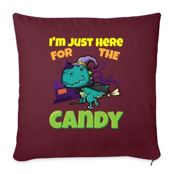 Je suis juste ici pour la bête d’Halloween effrayante de bonbons - Housse de coussin décorative 45 x 45 cm - bordeaux - Devant