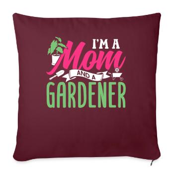 Je suis une mère et une jardinière jardinière - Housse de coussin décorative 45 x 45 cm - bordeaux - Devant