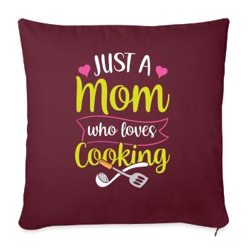 Juste une mère qui aime cuisiner maman cuisine - Housse de coussin décorative 45 x 45 cm - bordeaux - Devant