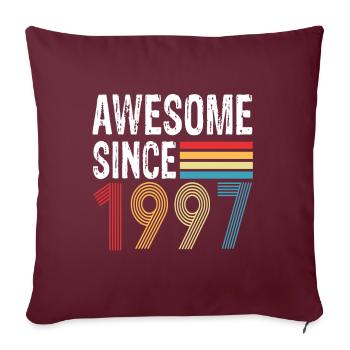 Génial depuis 1997 Anniversaire 1997 Millésime 1997 - Housse de coussin décorative 45 x 45 cm - bordeaux - Devant