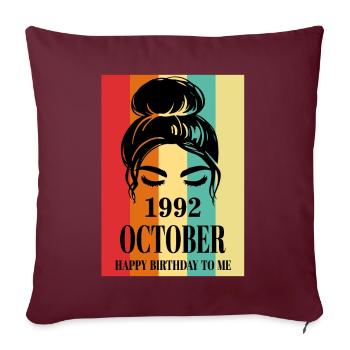 October 1992 Happy Birthday To Me - Sofakissenbezug 45 x 45 cm - Burgunderrot - Vorne