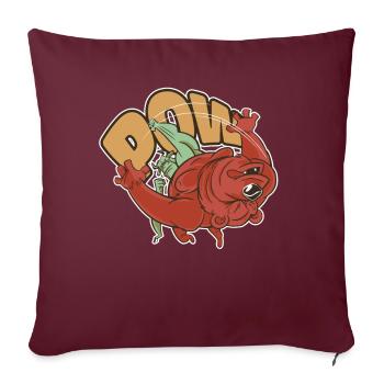 Combat de boxe taureau et ours et marché boursier amusant - Housse de coussin décorative 45 x 45 cm - bordeaux - Devant
