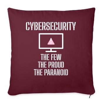 Cybersécurité - Informaticiens en sécurité des TI - Housse de coussin décorative 45 x 45 cm - bordeaux - Devant