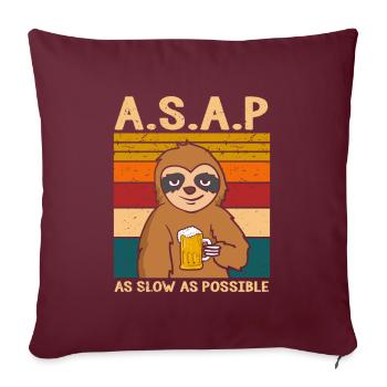 A.S.A.P. As Slow As Possible Sloth - Sofa pillowcase 17,3'' x 17,3'' (45 x 45 cm) - burgundy - Front