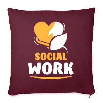 Sozialarbeit Beruf Sozialarbeiter Soziale Arbeit - Sofakissenbezug 45 x 45 cm - Burgunderrot - Vorne