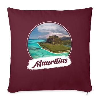 Souvenir de l’île Maurice - Housse de coussin décorative 45 x 45 cm - bordeaux - Devant