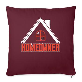 Hauseigentümer Hausherr Hausbesitzer Haus - Sofakissenbezug 45 x 45 cm - Burgunderrot - Vorne