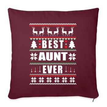 Drôle de Noël laid Meilleure tante de tous les temps - Housse de coussin décorative 45 x 45 cm - bordeaux - Devant