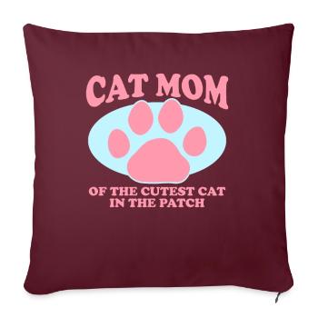 Chat Maman Chats Chat Maman Chat Propriétaire Cadeau - Housse de coussin décorative 45 x 45 cm - bordeaux - Devant
