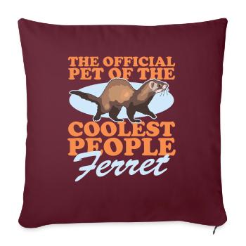 | propriétaire de furet Cadeau De furet d’amoureux - Housse de coussin décorative 45 x 45 cm - bordeaux - Devant