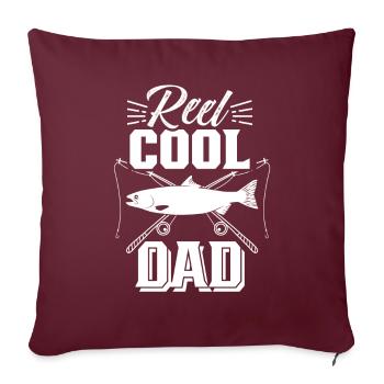 Reel Cool Papa Pêcheur Pêcheur Pêche - Housse de coussin décorative 45 x 45 cm - bordeaux - Devant