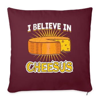 Ich Glaube An Käse - Gouda-käse - Sofakissenbezug 45 x 45 cm - Burgunderrot - Vorne