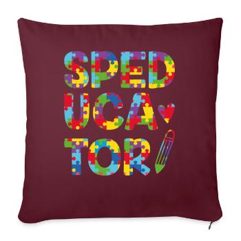 Speducator Enseignant en éducation spécialisée En éducation spécialisée - Housse de coussin décorative 45 x 45 cm - bordeaux - Devant