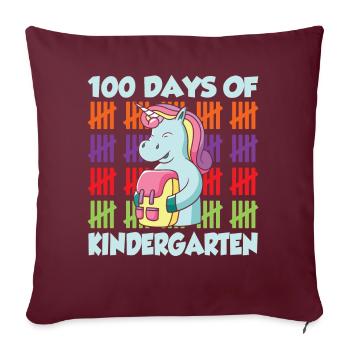 100 jours de maternelle Dictons Sweet Team Drôle - Housse de coussin décorative 45 x 45 cm - bordeaux - Devant
