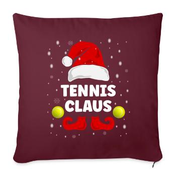 Tennis Claus Noël Tenue Famille Partenaire Look - Housse de coussin décorative 45 x 45 cm - bordeaux - Devant