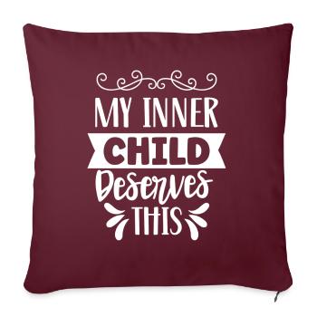 Mon enfant intérieur mérite le doux amour de soi - Housse de coussin décorative 45 x 45 cm - bordeaux - Devant