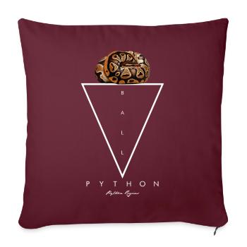 Ball Python Geometrischer moderner Schlangenwärter - Sofakissenbezug 45 x 45 cm - Burgunderrot - Vorne