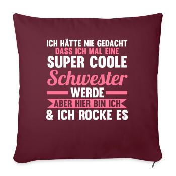 Geschwister Familie Schwestern Schwester - Sofakissenbezug 45 x 45 cm - Burgunderrot - Vorne
