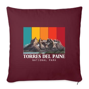 Torres del Paine Chile Nationalpark Eisberge - Housse de coussin décorative 45 x 45 cm - bordeaux - Devant