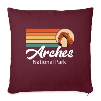 Parc national des Arches dans l’Utah Souvenir Camping Canyo - Housse de coussin décorative 45 x 45 cm - bordeaux - Devant