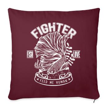 Propriétaire de poisson Betta Gardien d'aquarium - Housse de coussin décorative 45 x 45 cm - bordeaux - Devant