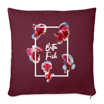 Poisson combattant siamois Betta Fish Aquarium - Housse de coussin décorative 45 x 45 cm - bordeaux - Devant