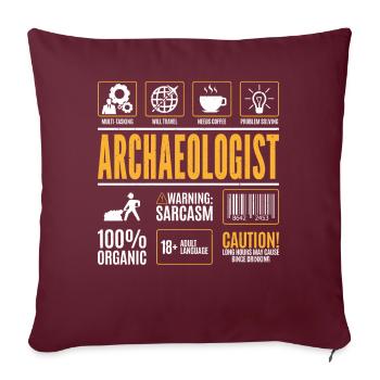 Faits sur les archéologues égyptiens - Housse de coussin décorative 45 x 45 cm - bordeaux - Devant