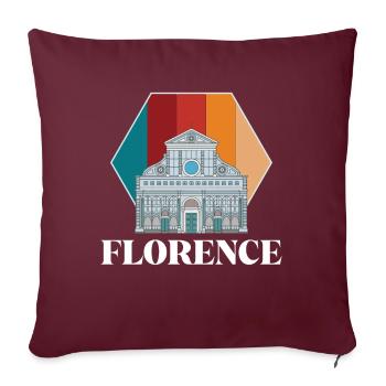 Cathédrale de Florence Toscane Dôme Italien - Housse de coussin décorative 45 x 45 cm - bordeaux - Devant