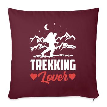Trekking Amoureux Randonneurs Randonnée - Housse de coussin décorative 45 x 45 cm - bordeaux - Devant