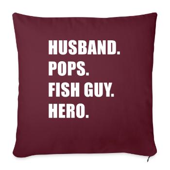 Rétro Poissonnier Aquariophile Fête des Pères - Housse de coussin décorative 45 x 45 cm - bordeaux - Devant