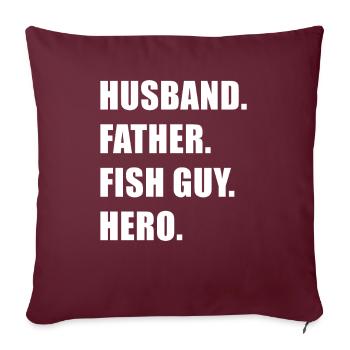 Rétro Poissonnier Aquariophile Fête des Pères - Housse de coussin décorative 45 x 45 cm - bordeaux - Devant