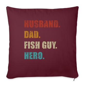 Rétro Poissonnier Aquariophile Fête des Pères - Housse de coussin décorative 45 x 45 cm - bordeaux - Devant