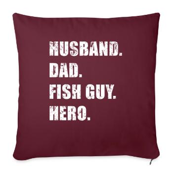 Rétro Poissonnier Aquariophile Fête des Pères - Housse de coussin décorative 45 x 45 cm - bordeaux - Devant